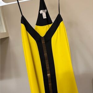 Yellow and Black Sleeveless Top